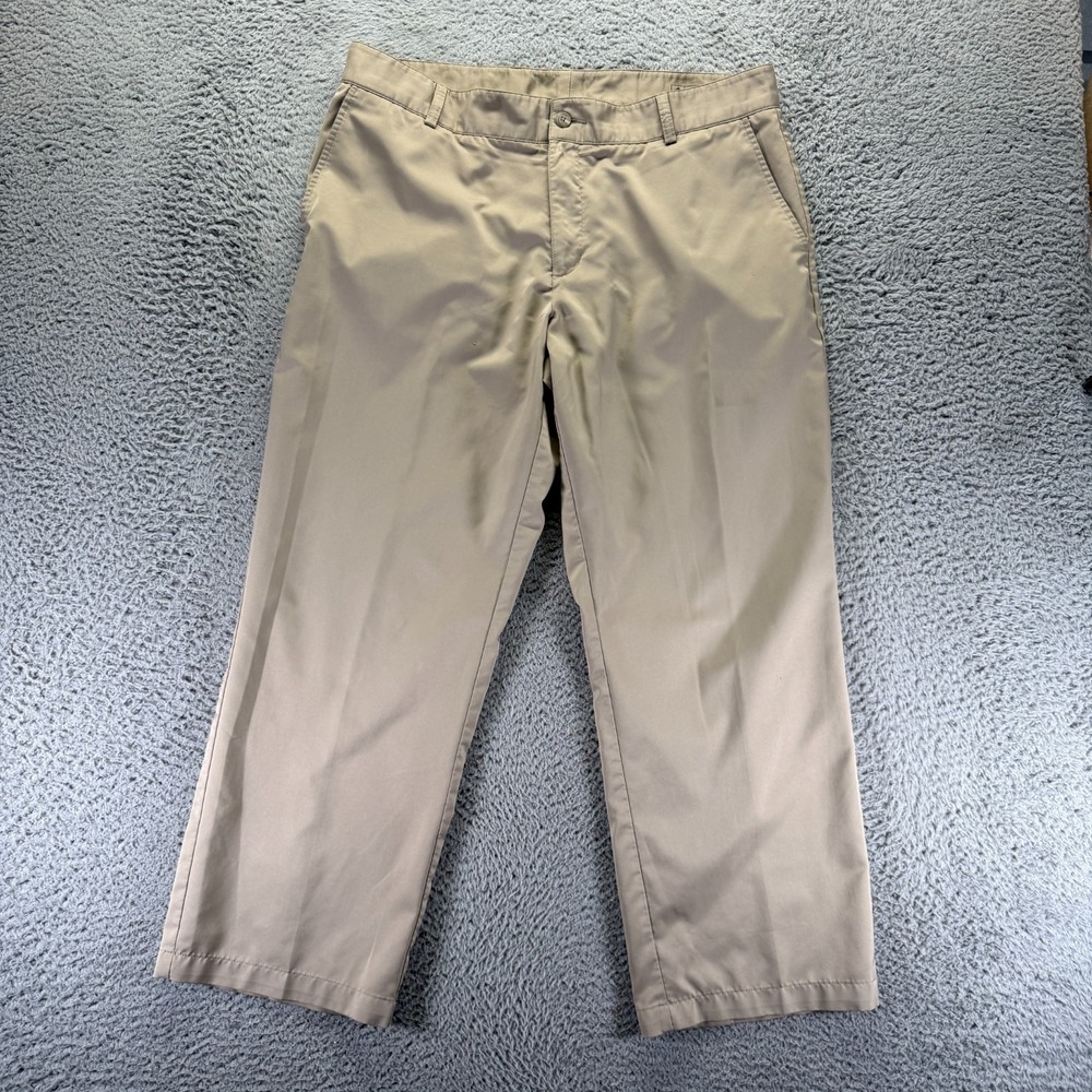 Adidas Climalite Pant Men 38x30 Brown Polyester Golf Performance Straight Sports